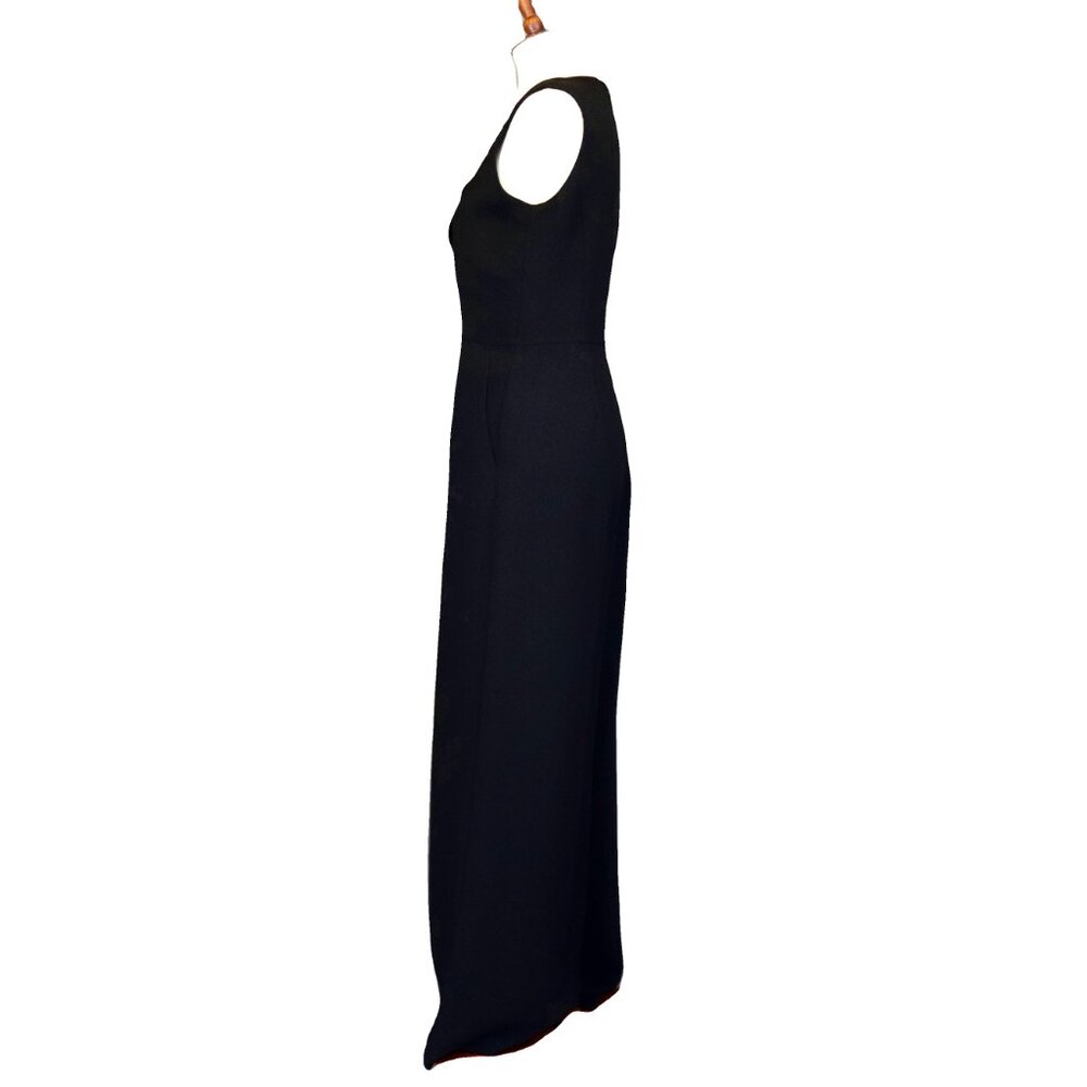 Vince 10 Black Double-V Neck Sleeveless Wide Leg Culotte Jumpsuit with Pockets - Picture 16 of 16